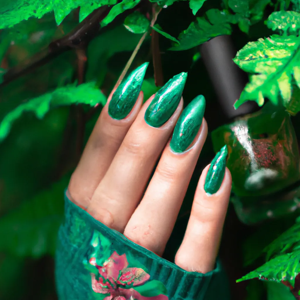 Jakie paznokcie do butelkowej zieleni?